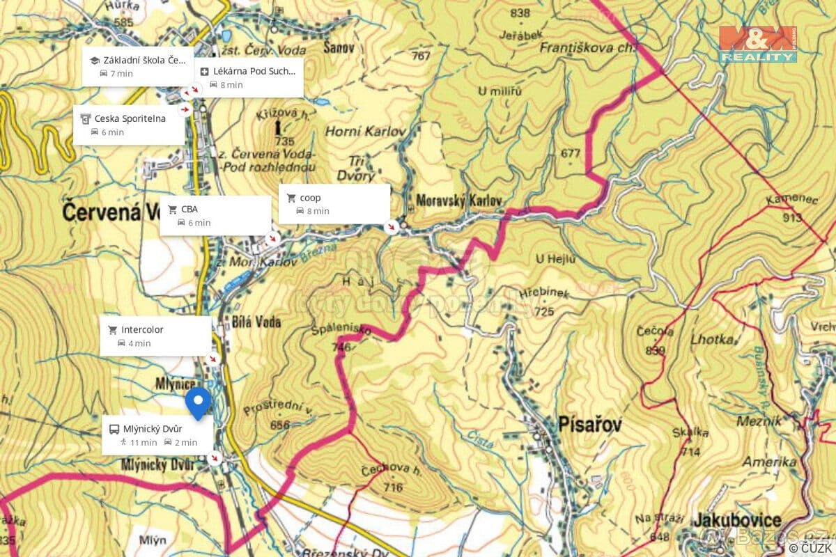 Pozemek Prodej pozemku k bydlení, 1000 m², Červená Voda - Ústí nad Orlicí | Bazoš.cz