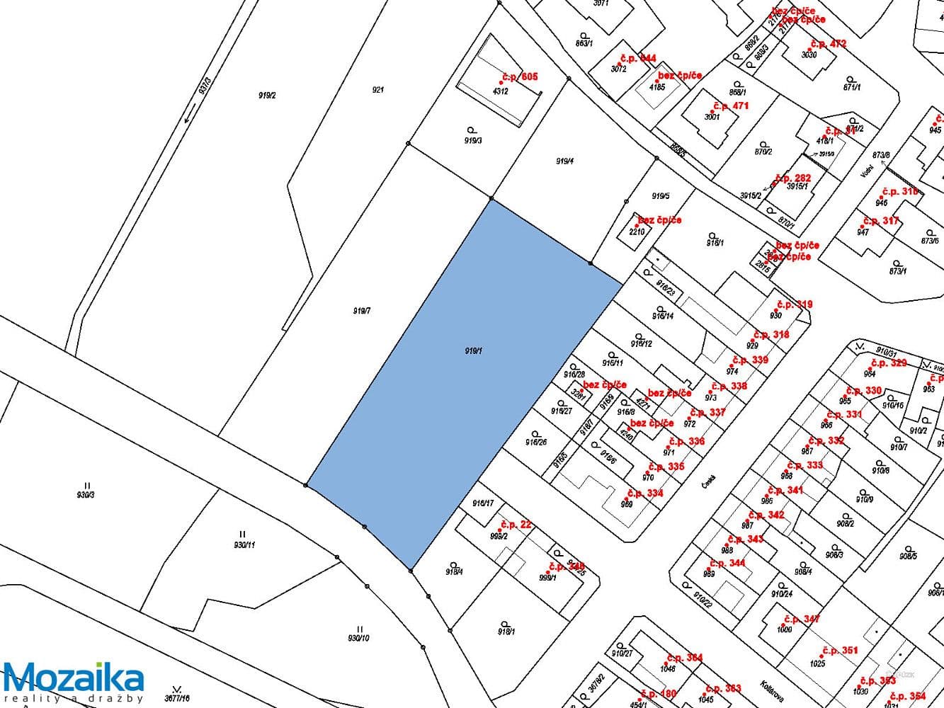 Pozemek Prodej stavebního pozemku 4 004 m²