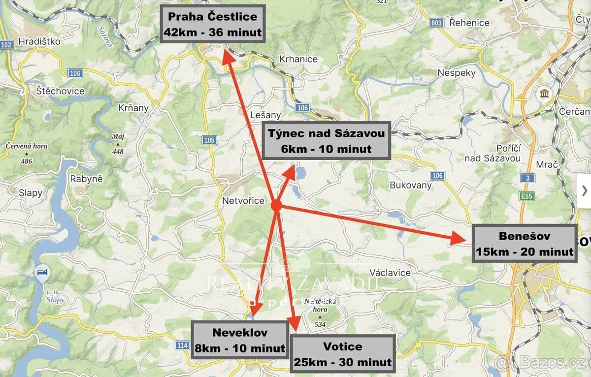 Pozemek Prodej stavebního pozemku 2 291 m² – Dunávice u Netvořic, ok - Benešov | Bazoš.cz