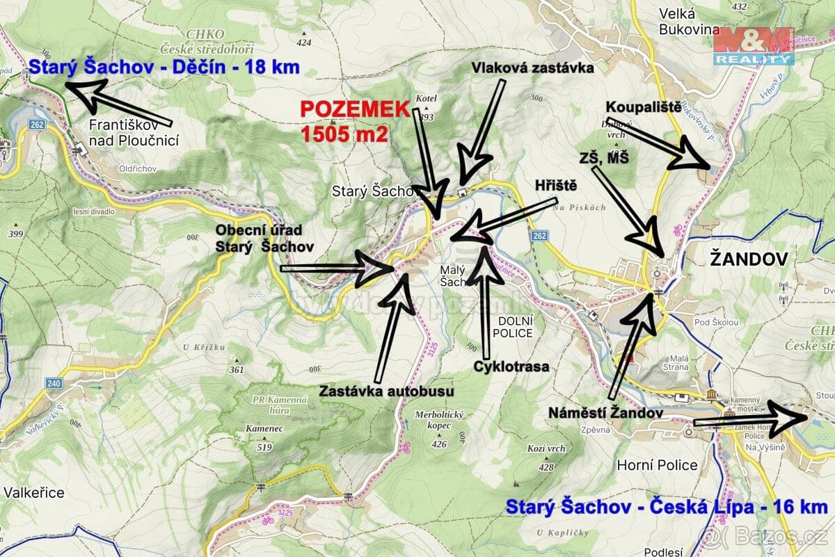 Pozemek Prodej pozemku k bydlení, 1505 m², Starý Šachov - Děčín | Bazoš.cz