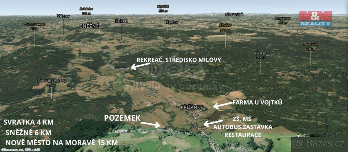 Pozemek Prodej pozemku Křižánky, Nové Město na Moravě - Žďár nad Sázavou | Bazoš.cz