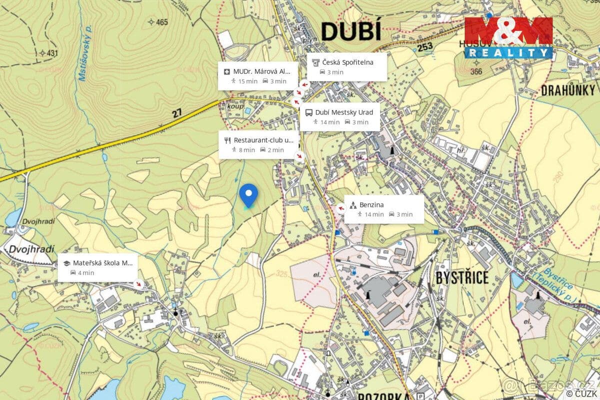Pozemek Prodej pozemku k bydlení, 1247 m², Dubí - Teplice | Bazoš.cz