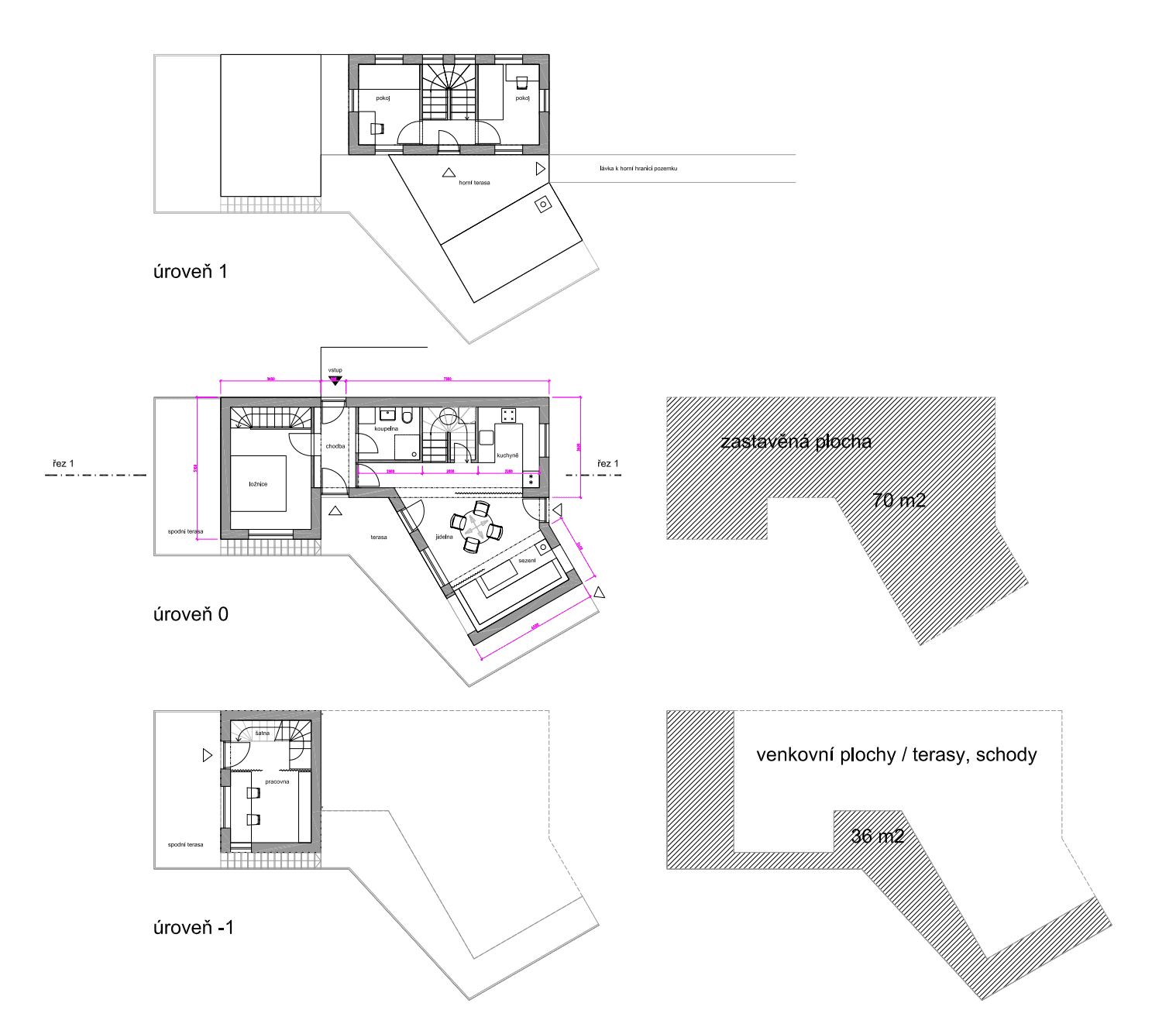 Pozemek 🏡 Prodej svažitého pozemku s chatou k rekonstrukci – Černošice, Slunečná
