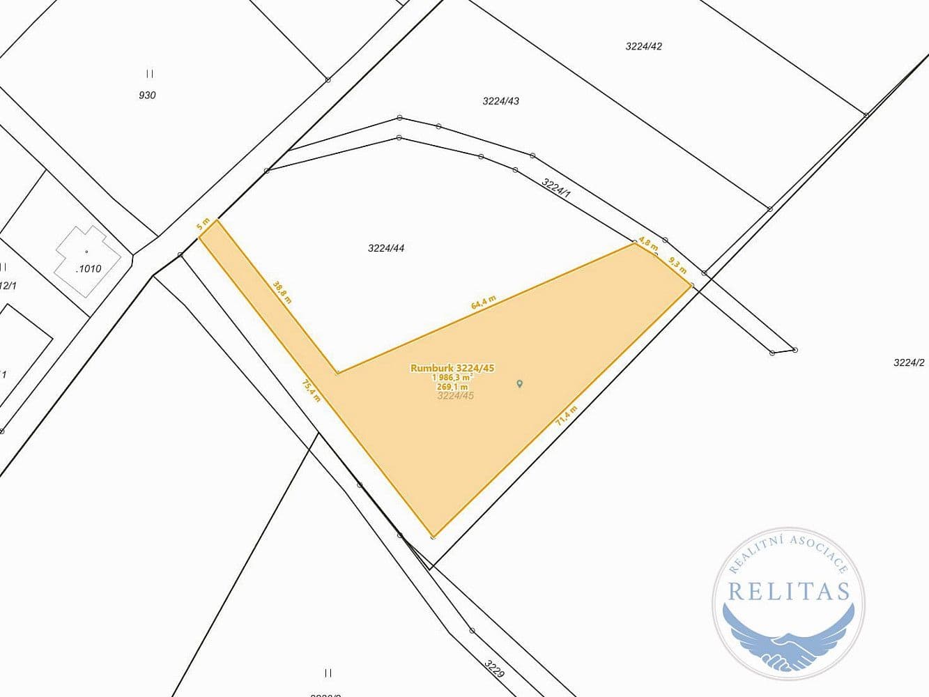 Pozemek Prodej stavebního pozemku 1 986 m² Pozemek Prodej stavebního pozemku 1 986 m²